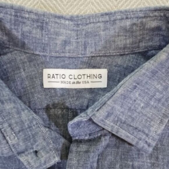 Ratio Clothing Button Up Shirt Men's XL Light Blue Long Sleeve Made In USA - Picture 11 of 15